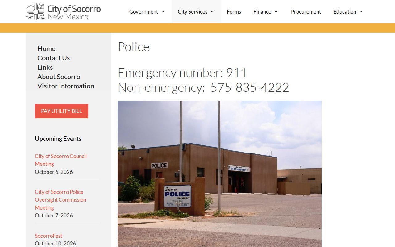 Socorro warrant search city police contact