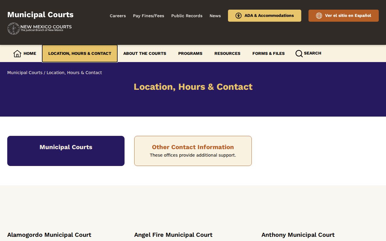 Socorro County municipal warrant official court directory