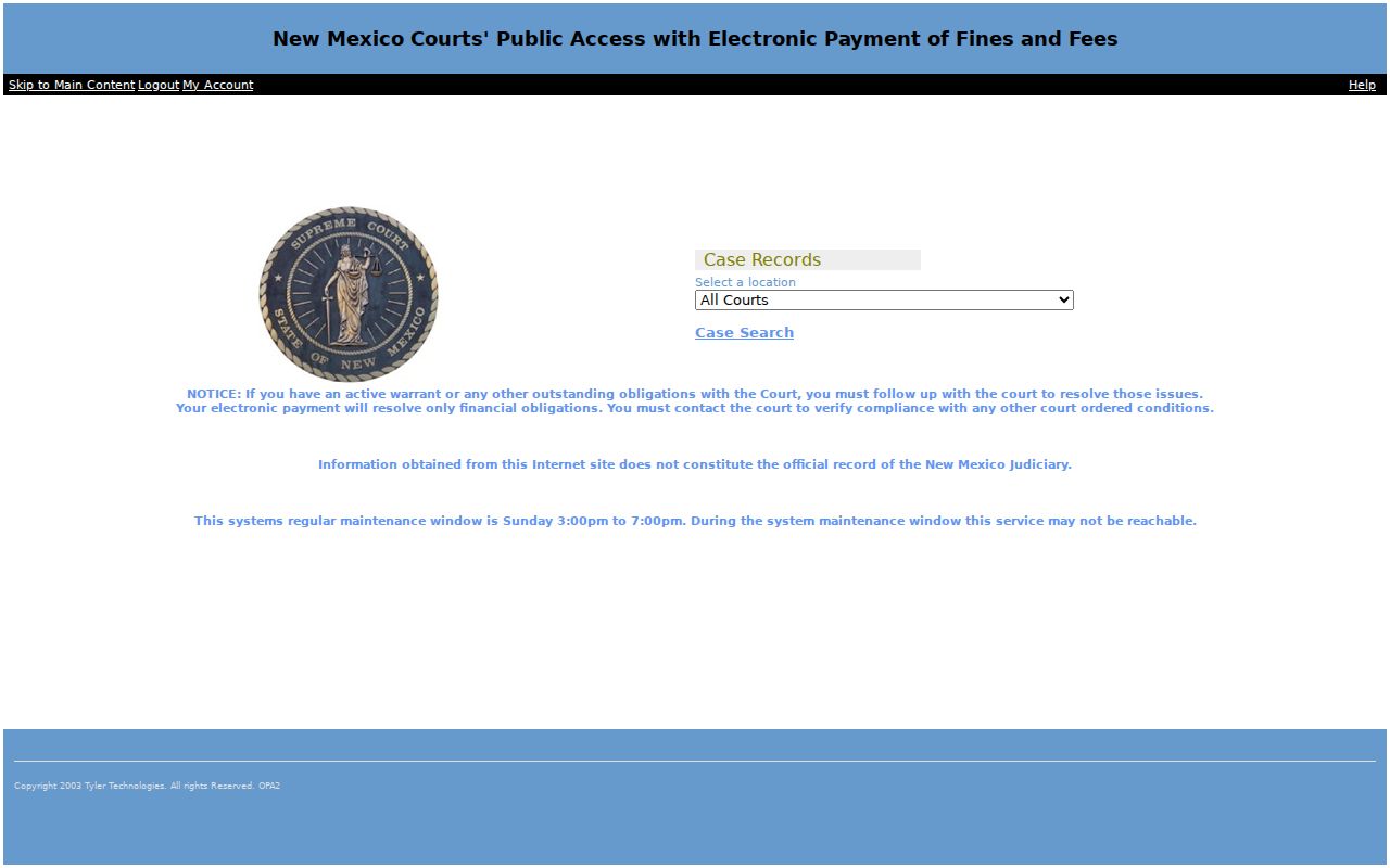 Socorro County traffic warrant search court payment location selector